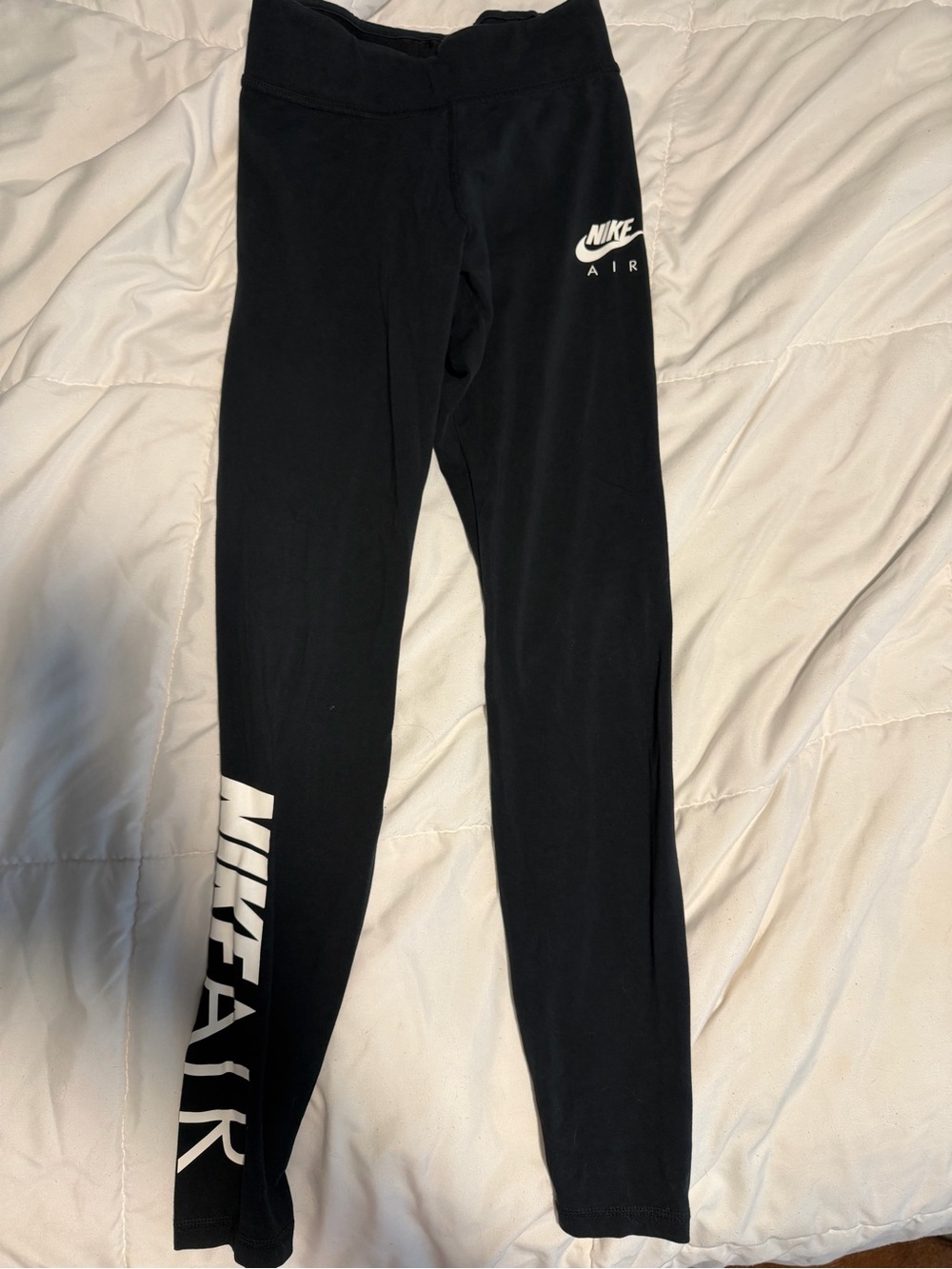 Nike Black Leggings with White Nike Air Logos